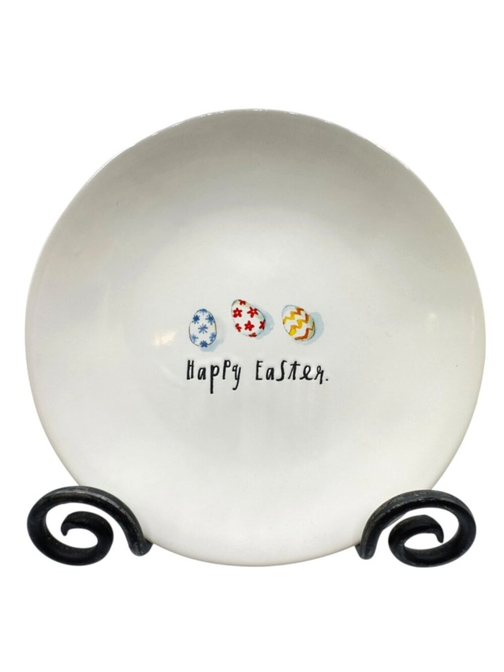 Rae Dunn Happy Easter Dessert Salad Plate 8" Easter Eggs Artisan Collection